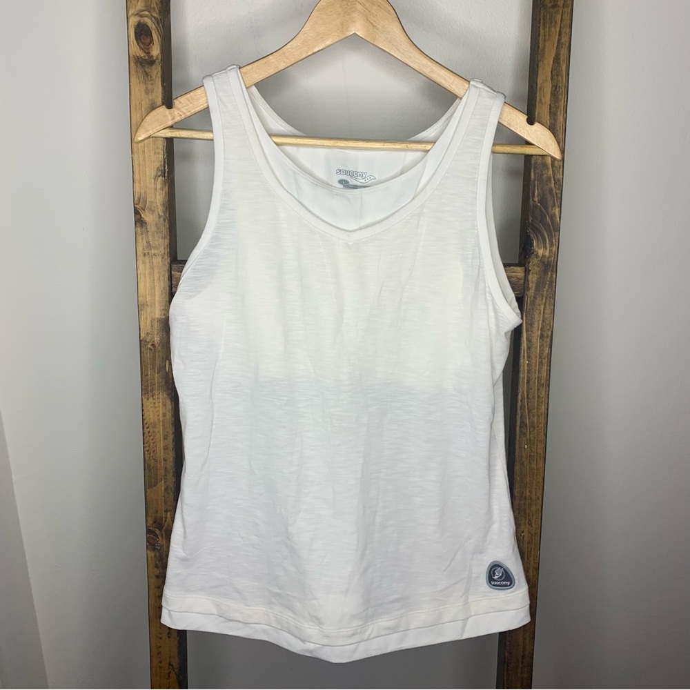 Saucony White Running Tank Top